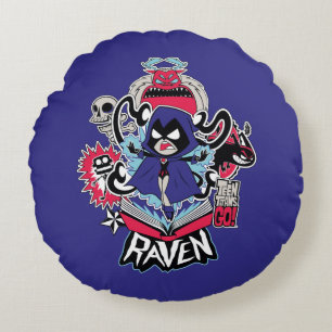 Teen Titans Go! Raven Demonic Powers Graphic Round Pillow