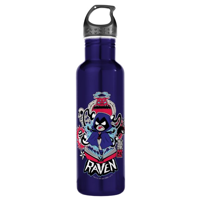 Teen Titans Go! | Raven Demonic Powers Graphic Stainless Steel Water Bottle (Front)