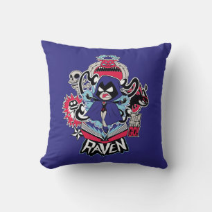 Teen Titans Go!   Raven Demonic Powers Graphic Throw Pillow