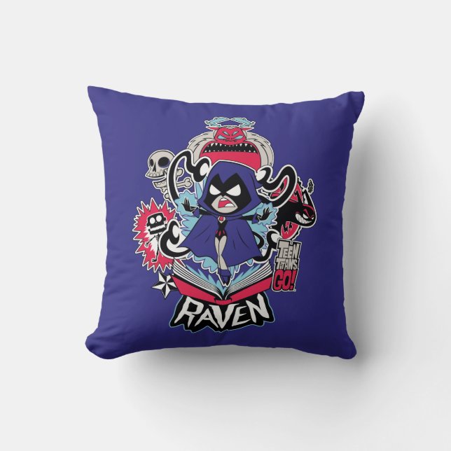 Teen Titans Go! | Raven Demonic Powers Graphic Throw Pillow (Front)