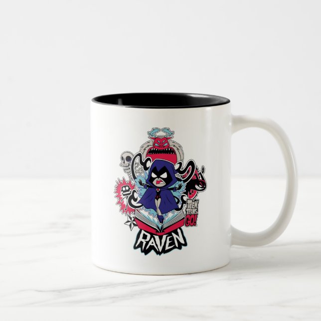 Teen Titans Go! | Raven Demonic Powers Graphic Two-Tone Coffee Mug (Right)