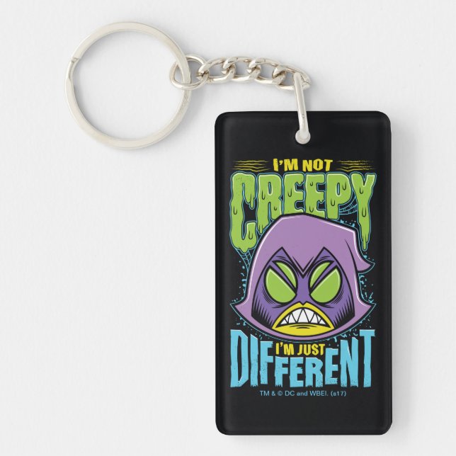 Teen Titans Go! | Raven "Not Creepy I'm Different" Keychain (Front)
