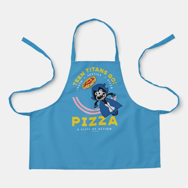 Teen Titans Go! Raven "Truth Justice Pizza" Apron (Front)