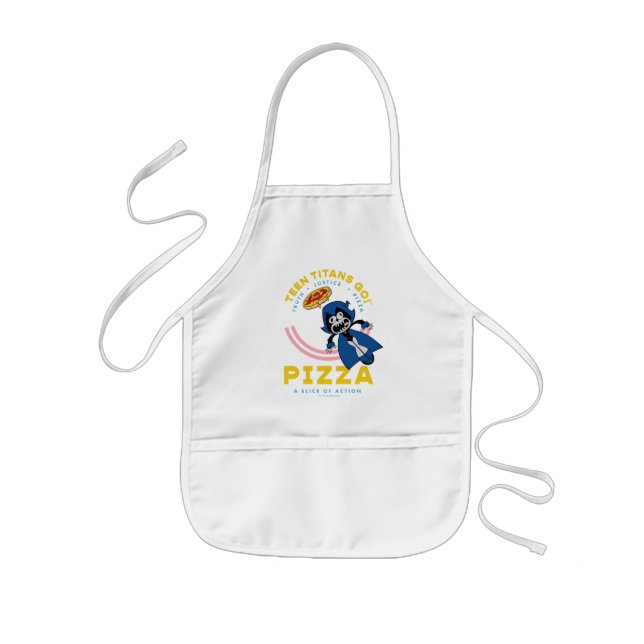 Teen Titans Go! Raven "Truth Justice Pizza" Kids' Apron (Front)