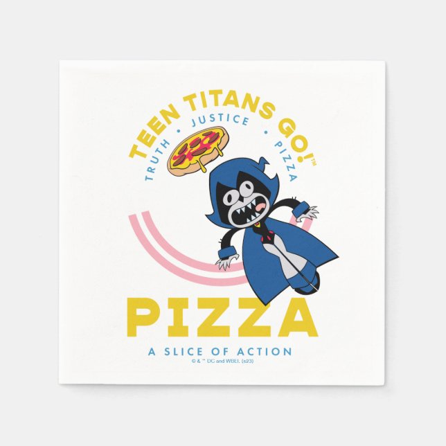 Teen Titans Go! Raven "Truth Justice Pizza" Napkins (Front)