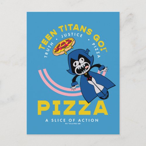 Teen Titans Go Raven Truth Justice Pizza Postcard