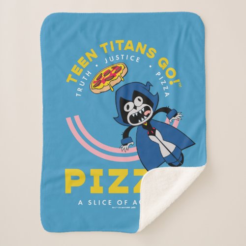 Teen Titans Go Raven Truth Justice Pizza Sherpa Blanket