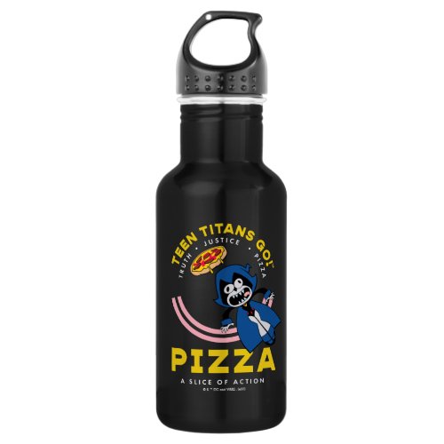 Teen Titans Go Raven Truth Justice Pizza Stainless Steel Water Bottle