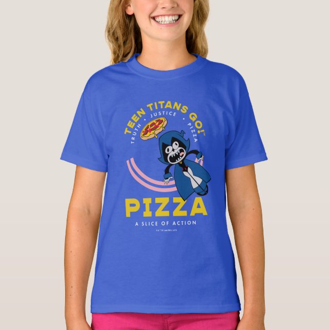 Teen Titans Go! Raven "Truth Justice Pizza" T-Shirt (Front)