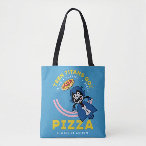Teen Titans Go Raven Truth Justice Pizza Tote Bag