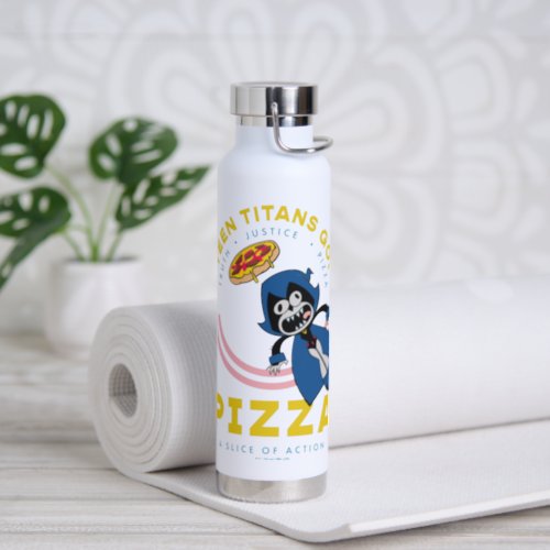 Teen Titans Go Raven Truth Justice Pizza Water Bottle