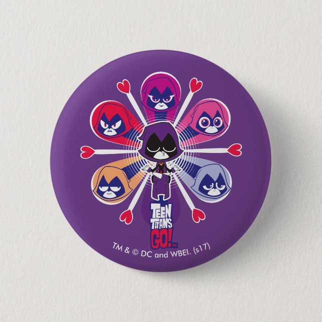 Teen Titans Go! | Raven's Emoticlones Button (Front)