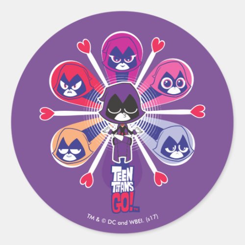 Teen Titans Go  Ravens Emoticlones Classic Round Sticker