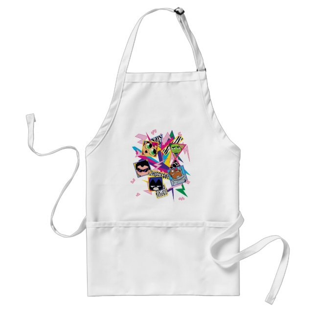 Teen Titans Go! | Retro 90's Group Collage Adult Apron (Front)