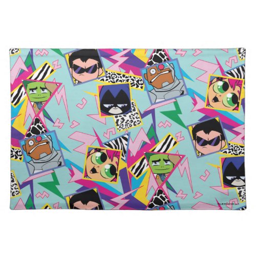 Teen Titans Go  Retro 90s Group Collage Cloth Placemat