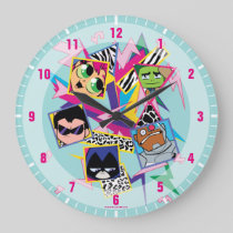 Teen Titans Go! | Retro 90's Group Collage Large Clock