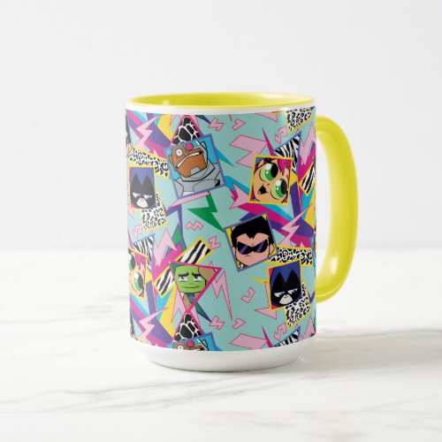 Teen Titans Go  Retro 90s Group Collage Mug