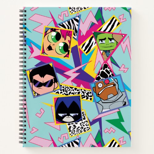 Teen Titans Go  Retro 90s Group Collage Notebook