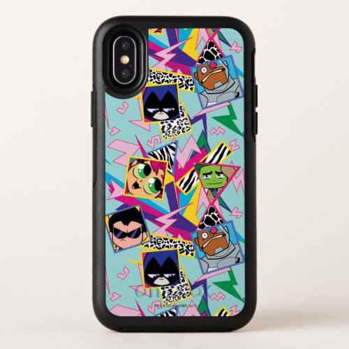 Teen Titans Go  Retro 90s Group Collage OtterBox Symmetry iPhone X Case