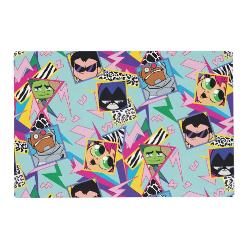 Teen Titans Go  Retro 90s Group Collage Placemat
