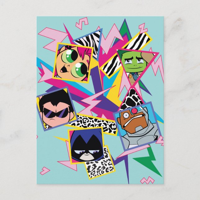Teen Titans Go! | Retro 90's Group Collage Postcard (Front)