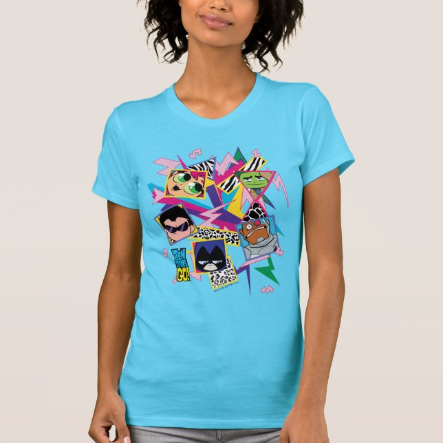 Teen Titans Go! | Retro 90's Group Collage T-Shirt (Front)