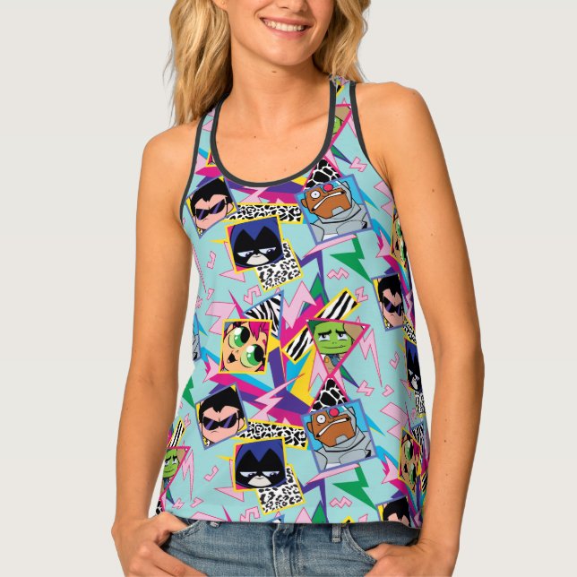 Teen Titans Go! | Retro 90's Group Collage Tank Top (Front)