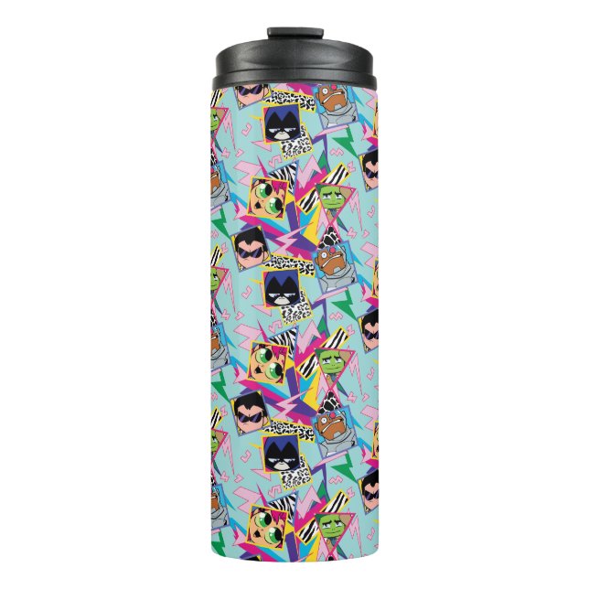Teen Titans Go! | Retro 90's Group Collage Thermal Tumbler (Front)