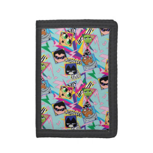 Teen Titans Go!   Retro 90's Group Collage Tri-fold Wallet