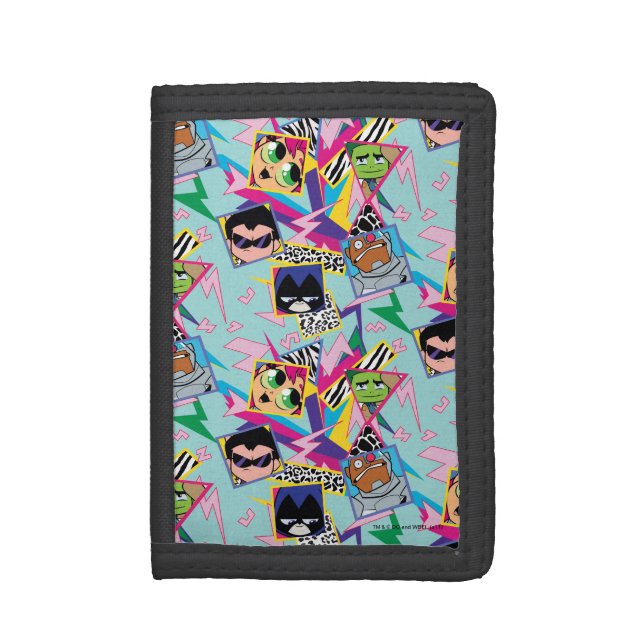 Teen Titans Go! | Retro 90's Group Collage Tri-fold Wallet (Front Vertical)