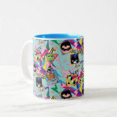 Teen Titans Go! | Retro 90's Group Collage Two-Tone Coffee Mug (Front Left)