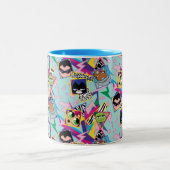 Teen Titans Go! | Retro 90's Group Collage Two-Tone Coffee Mug (Center)