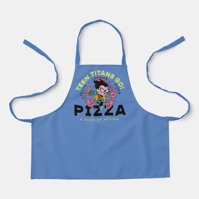 Teen Titans Go! Robin "Truth Justice Pizza" Apron (Front)