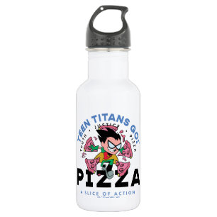 Teen Titans Go! Robin "Truth Justice Pizza" Stainless Steel Water Bottle