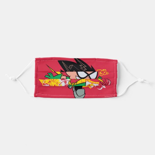 Teen Titans Go! | Robin's Arsenal Graphic Adult Cloth Face Mask (Front, Folded)