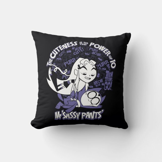 Teen Titans Go! | Starfire & Mr Sassy Pants Throw Pillow (Front)