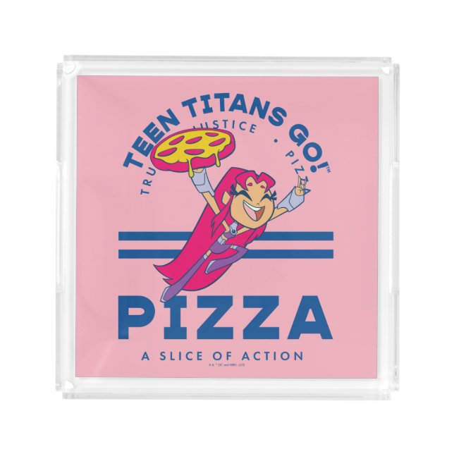 Teen Titans Go! Starfire "Truth Justice Pizza" Acrylic Tray (Front)