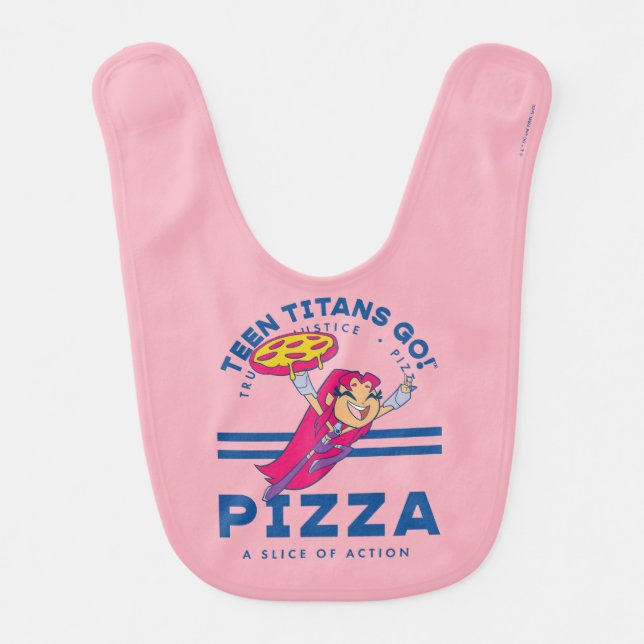 Teen Titans Go! Starfire "Truth Justice Pizza" Baby Bib (Front)