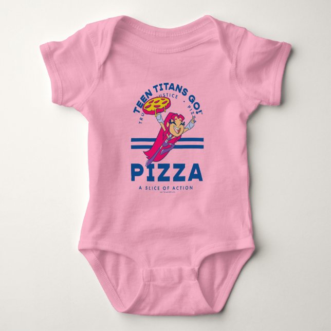 Teen Titans Go! Starfire "Truth Justice Pizza" Baby Bodysuit (Front)