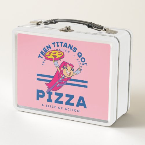 Teen Titans Go Starfire Truth Justice Pizza Metal Lunch Box