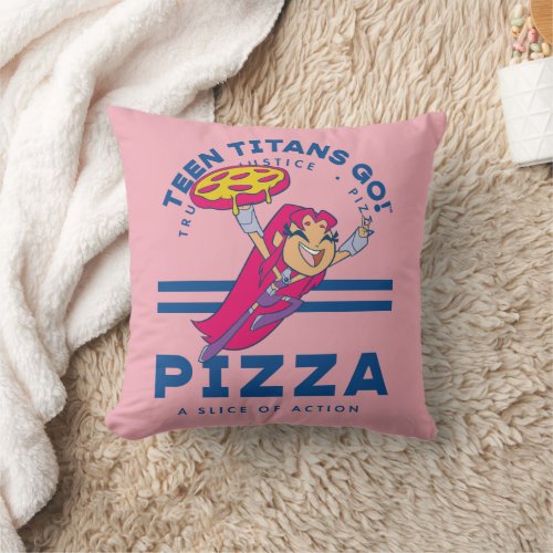 Teen Titans Go Starfire Truth Justice Pizza Throw Pillow