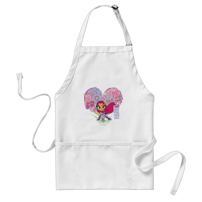 Teen Titans Go! | Starfire's Heart Punch Graphic Adult Apron (Front)