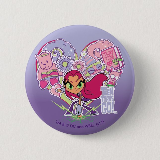 Teen Titans Go! | Starfire's Heart Punch Graphic Button (Front)