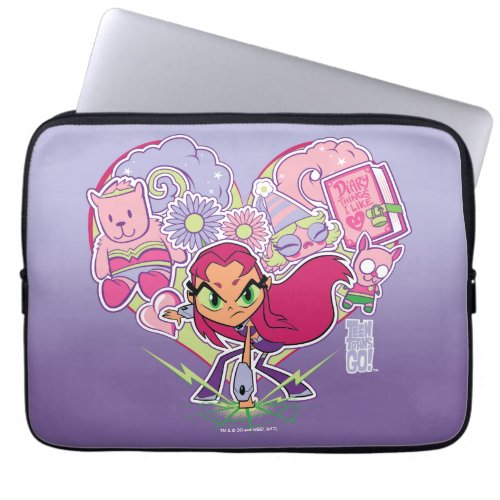 Teen Titans Go  Starfires Heart Punch Graphic Laptop Sleeve