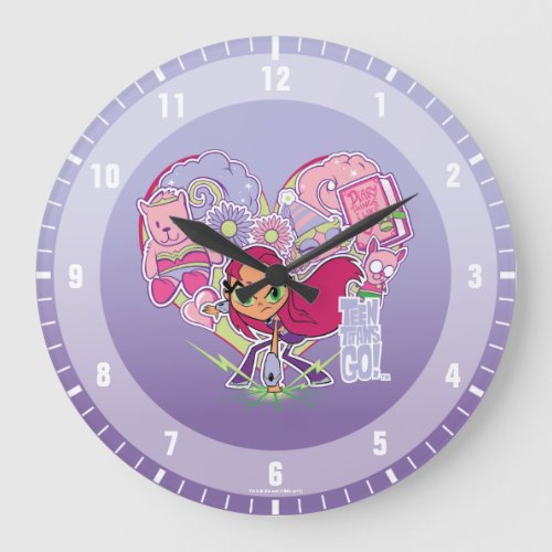 Teen Titans Go  Starfires Heart Punch Graphic Large Clock