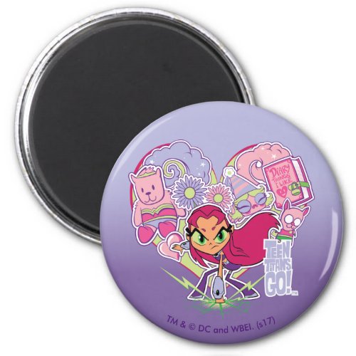Teen Titans Go  Starfires Heart Punch Graphic Magnet
