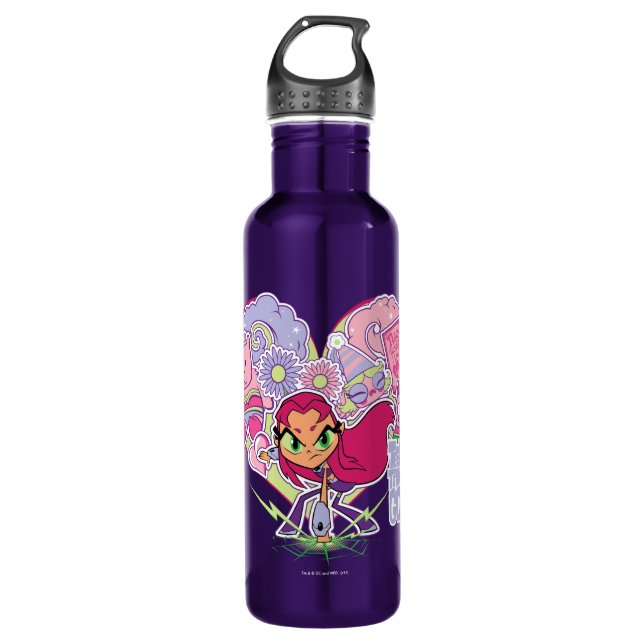 Teen Titans Go! | Starfire's Heart Punch Graphic Stainless Steel Water Bottle (Front)