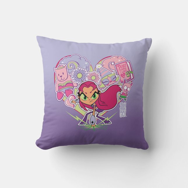 Teen Titans Go! | Starfire's Heart Punch Graphic Throw Pillow (Front)