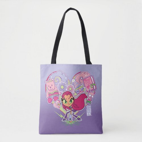 Teen Titans Go  Starfires Heart Punch Graphic Tote Bag