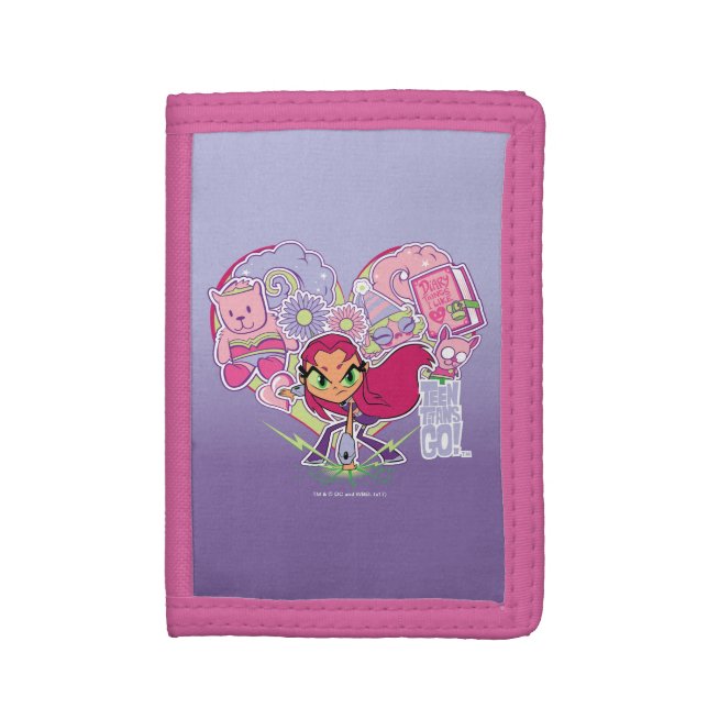 Teen Titans Go! | Starfire's Heart Punch Graphic Tri-fold Wallet (Front Vertical)